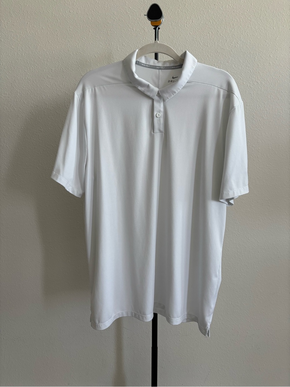 Nike Golf Dri-FIT White Performance Polo Shirt Short Sleeve Men’s XL